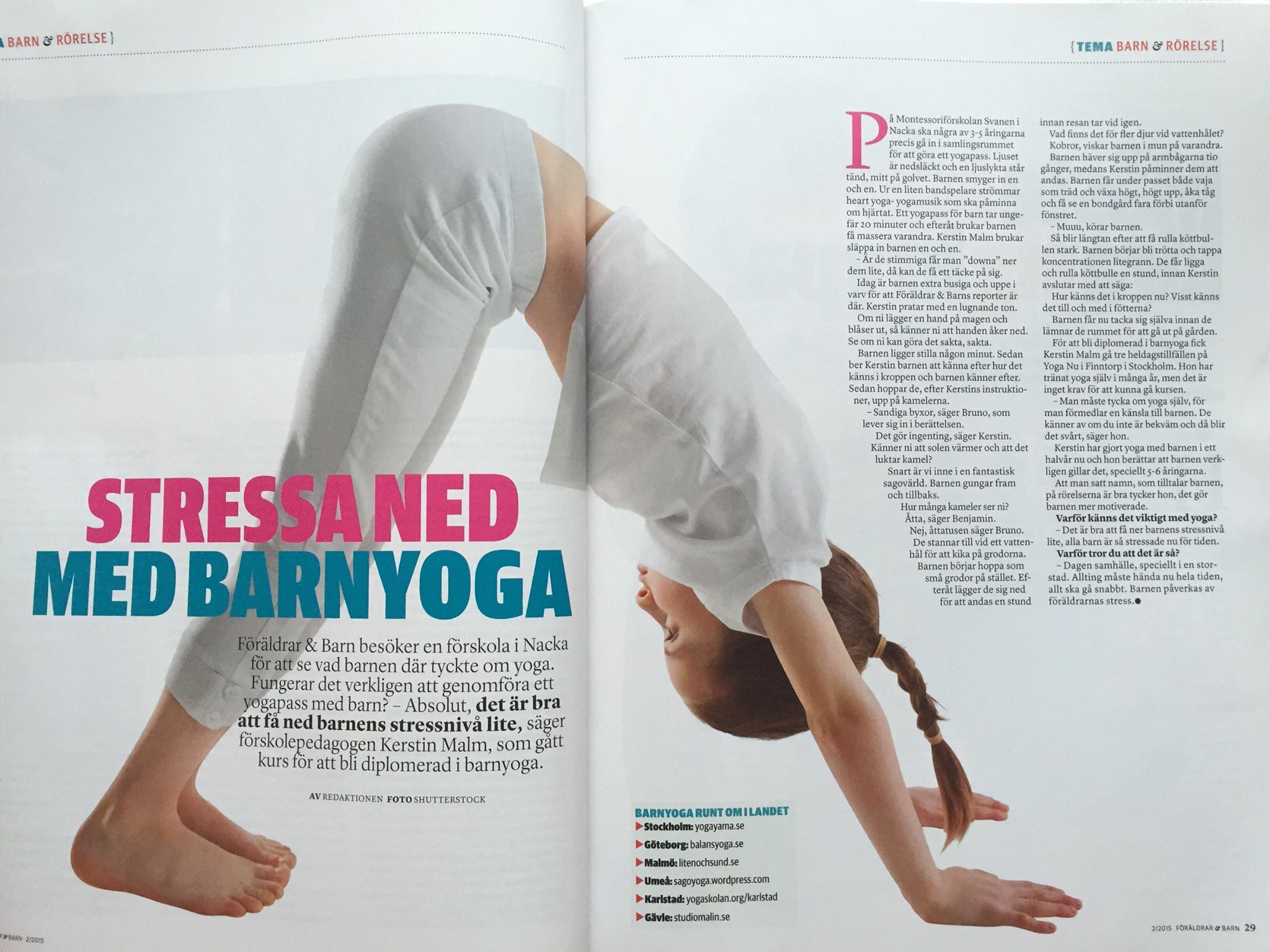 Stressa ned med barnyoga
