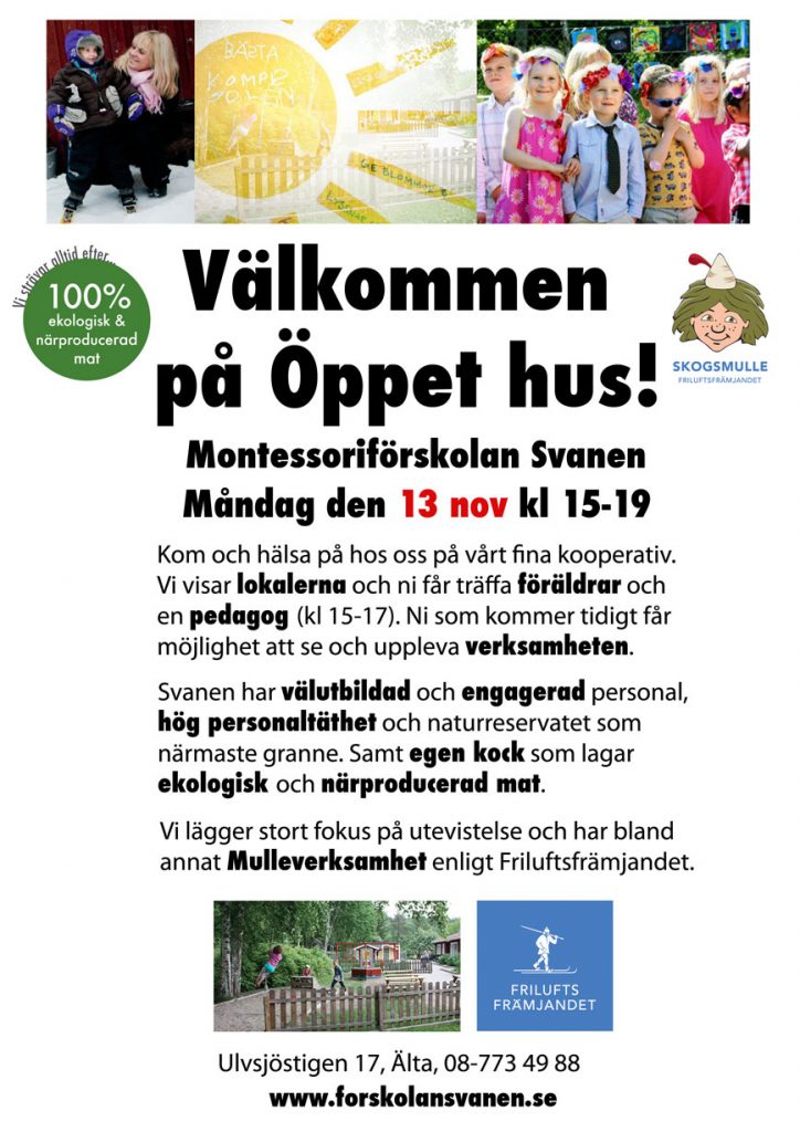 Öppet hus 13 nov